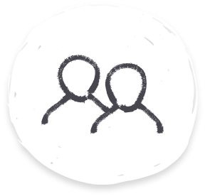 icon white support group