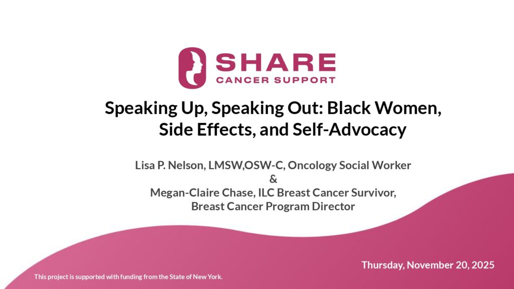 Speaking Up, Speaking Out Black Women, Side Effects, and Self Advocacy Nov 2025 session website.pptx page 0001