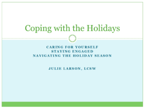 coping with the holidays