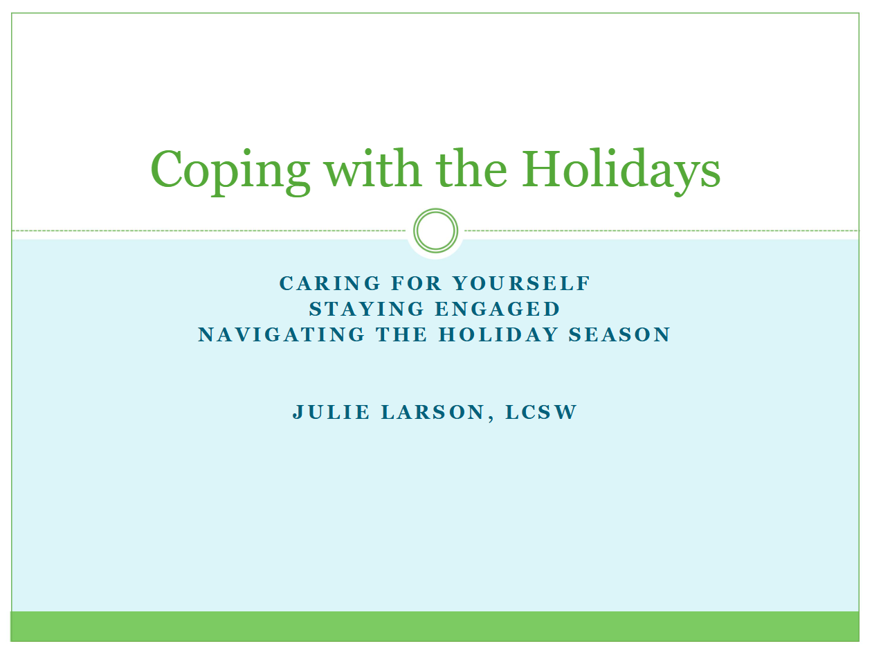 coping with the holidays